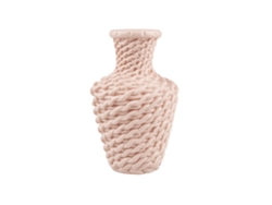 Vaso de plástico Primerox de estilo nórdico con textura de ratán para flores secas o moldeadas.