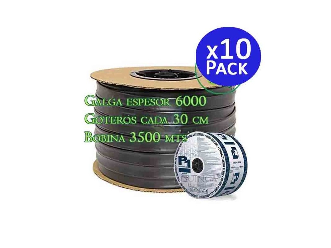 Cinta De Riego Por Goteo 16mm 35.000 Metros. Galga Espesor 6 Mil. Goteros 1,5 L/h Cada 30 Cm Suinga
