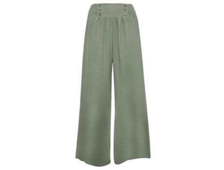 Pantalones de Mujer ZMDECQNA Anchos Elásticos Cintura Alta Palazzo Fluidos Ahumados (2XL)