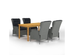 Juego de comedor de jardín en gris claro Dkd Home Decor