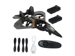 Planeador De Juguete Con Control Remoto De 2,4 Ghz Con Luz Led, Vuelo Estable, 3 Pilas, Color Plateado, Para Niños.
