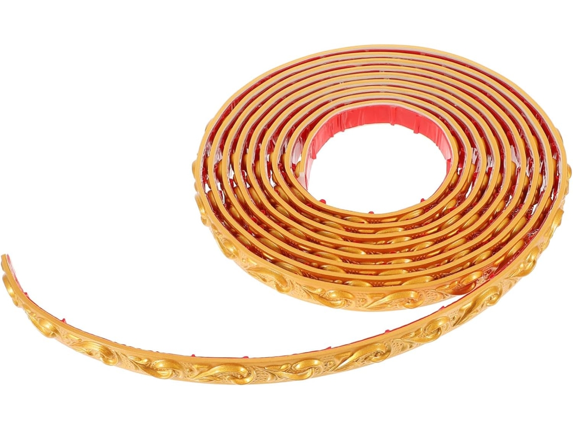 1 Rollo De Moldura De Pared Autoadhesiva Flexible, Tira Decorativa Dorada, Fácil De Aplicar.