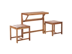 Banco de jardín BELIANI Tuenno de Madera de acacia Madera clara 182x54x80