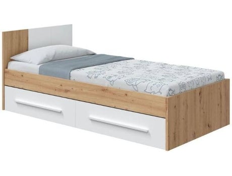 HABITDESIGN Cama Noa (Blanco - Melamina - 196 x 77 cm)