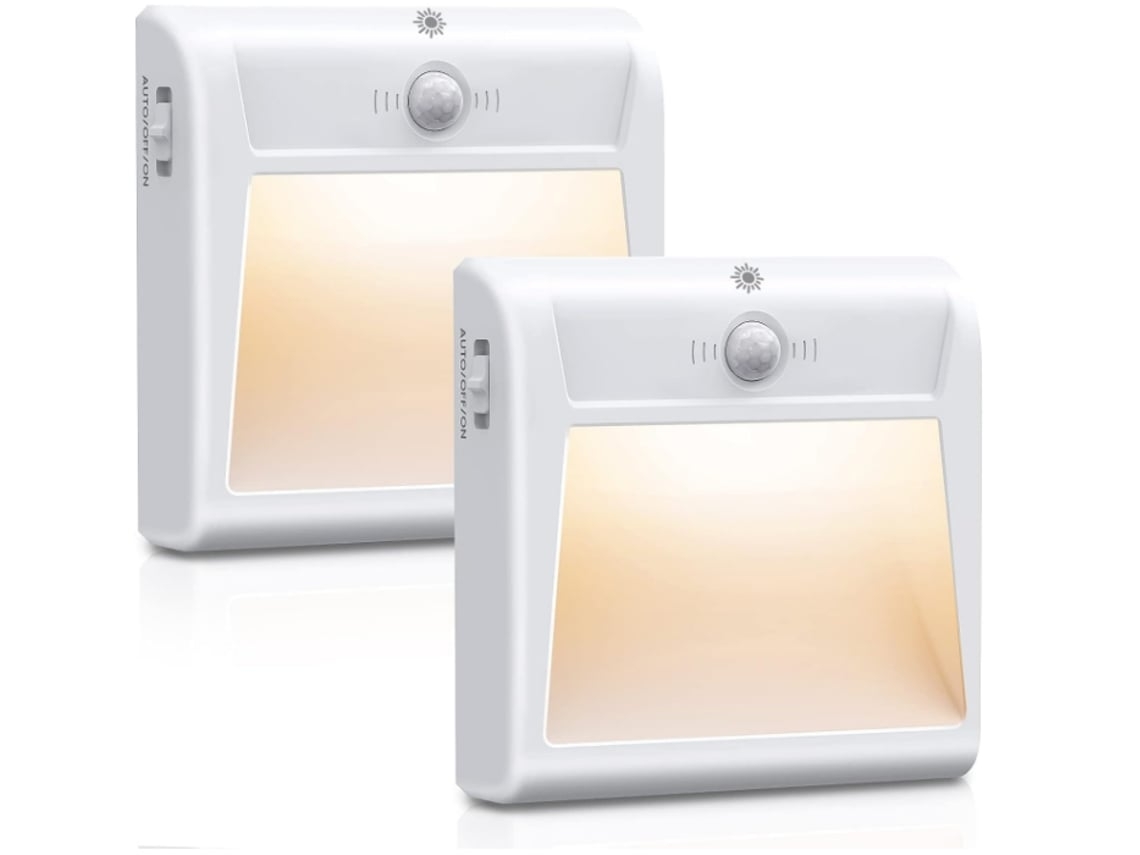 Paquete de 2 luces nocturnas con sensor de movimiento, luz nocturna adhesiva, encendido y apagado automático, regalo para niños, color blanco Vledary
