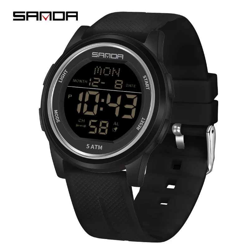Reloj Electrónico Deportivo Para Exteriores (negro), Con Alarma, Temporizador Y Resistente Al Agua.