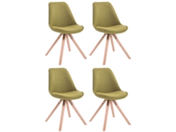 Juego de 4 sillas para invitados Toulouse Square tela verde/natura CLP