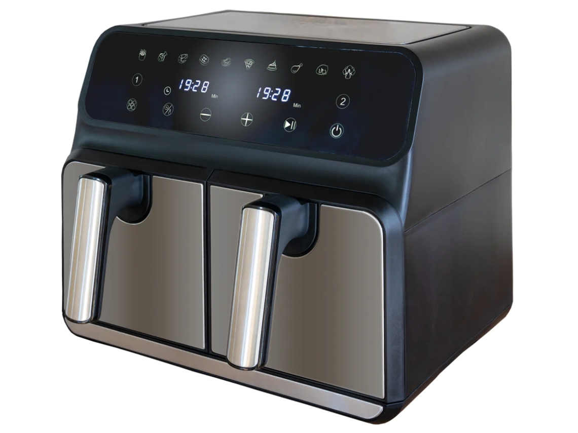 58685 fritadeiras Duplo 8 l Independente 1700 W Frigideira a ar quente Preto, Cinzento UNOLD