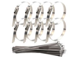 30 Cierres De Cable De Acero Inoxidable Autobloqueantes Multifuncionales Para Exteriores Y Reparaciones 30x0.46x0.1cm Plata