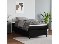 Estructura De Cama Sin Colchón Cuero Sintético Negro 80x200 Cm