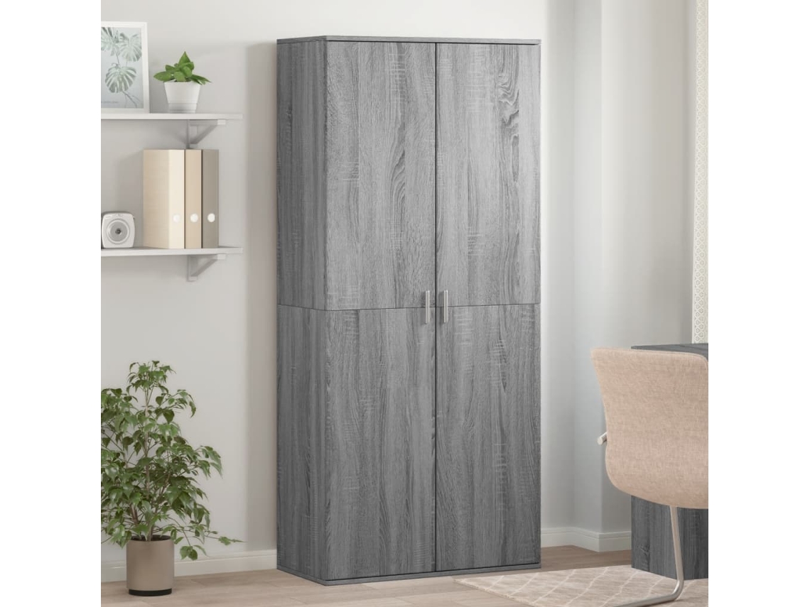 Mueble Zapatero | Armario Zapatero Madera De Ingeniería Gris Sonoma 80x39x178 Cm