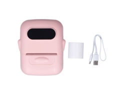 Impressora Térmica Sem Tinta Bluetooth 4.0 Recarregável Portátil Para Etiquetas E Códigos De Barras Rosa