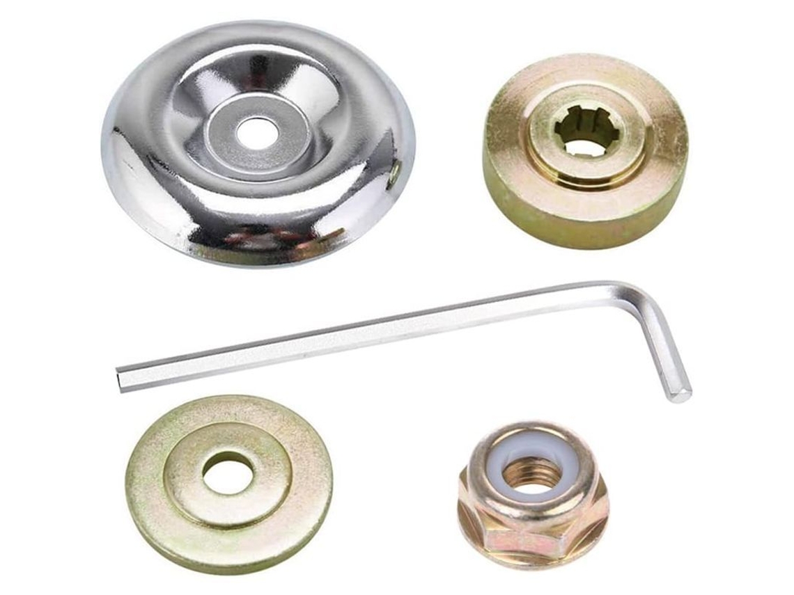 Kit adaptador universal de metal Rebe-kit con 5 piezas para cortacésped y desbrozadora Parker.