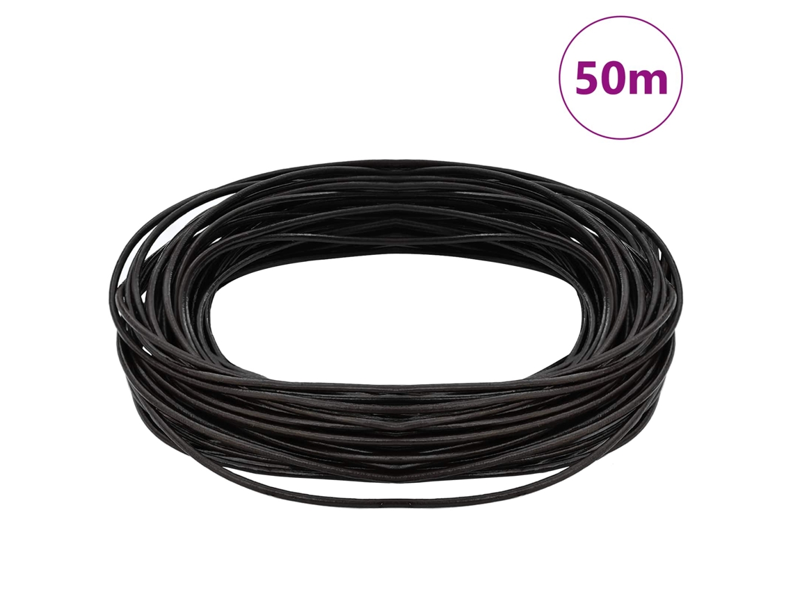 Cordón De Cuero Marrón Oscuro Ø2 Mm X 50 M Cuero