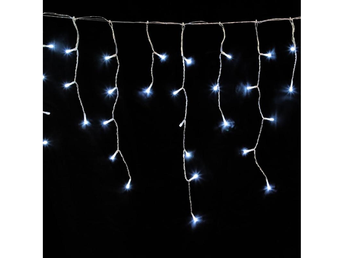 Guirnalda luces navidad cortina 10x1 metros 345 leds blanco frio. luz navidad interiores y exteriores ip44. cable transparente
