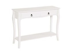 VPMKP - Consola Homcom Con Cajones Y Estante, 100x33x75 Cm, Blanco Brillante.