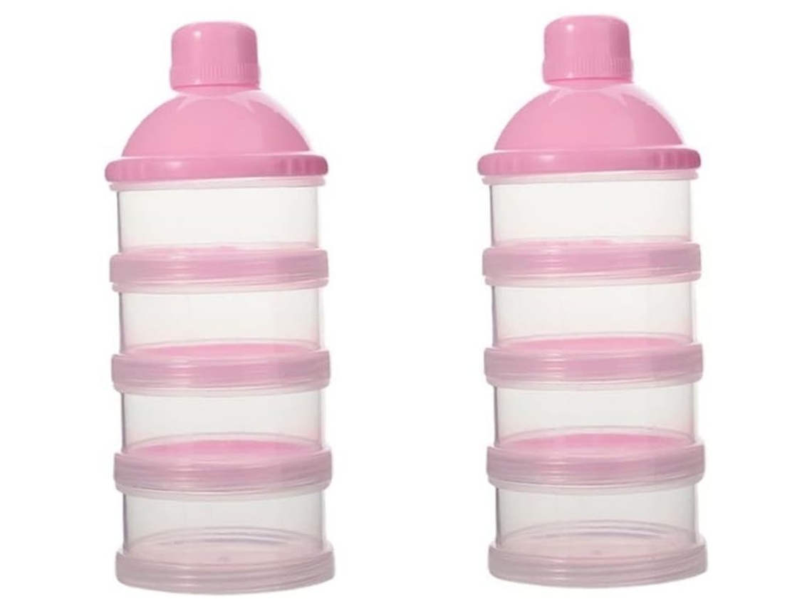 Dispensador De Leche En Polvo Para Bebés (2 Unidades), Tarros Para Fórmula Infantil, Caja Apilable De 4 Capas Para Comida De Bebé