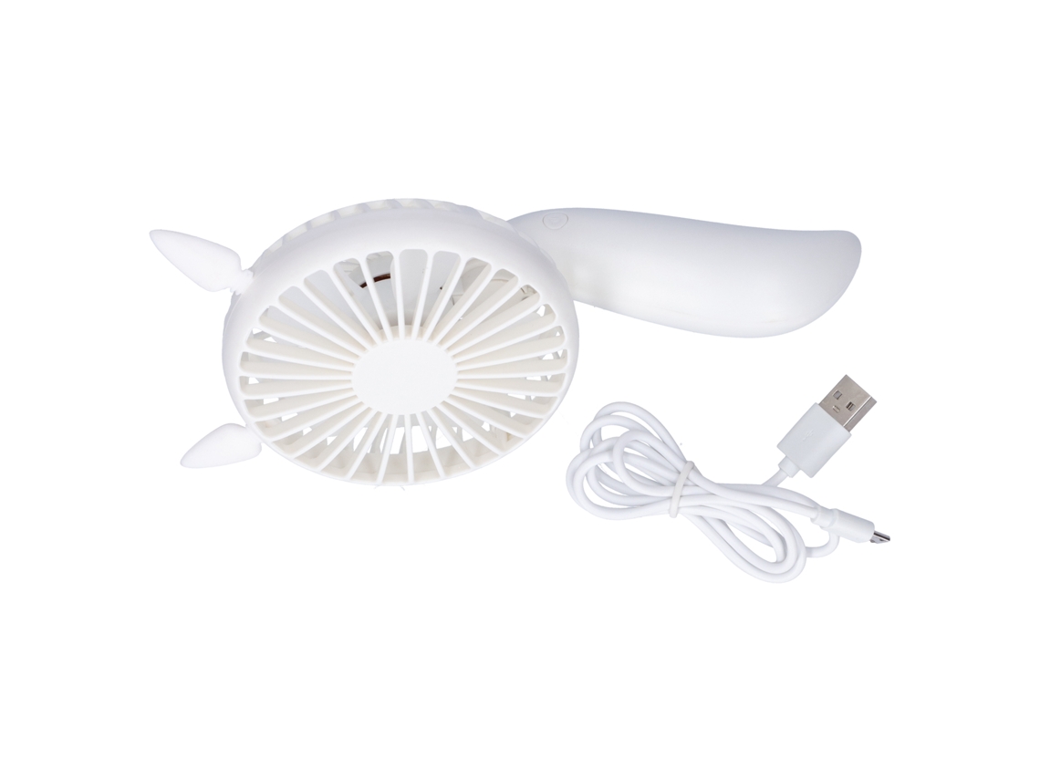 Mini Ventilador Portátil Recargable Por Usb, Rotación De 180°, 3 Velocidades, Blanco.