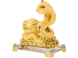Figura Serpiente Dorada Resina Decoración Nuevo 2025 Elegante Adorno Simboliza Prosperidad Eventos Banquetes