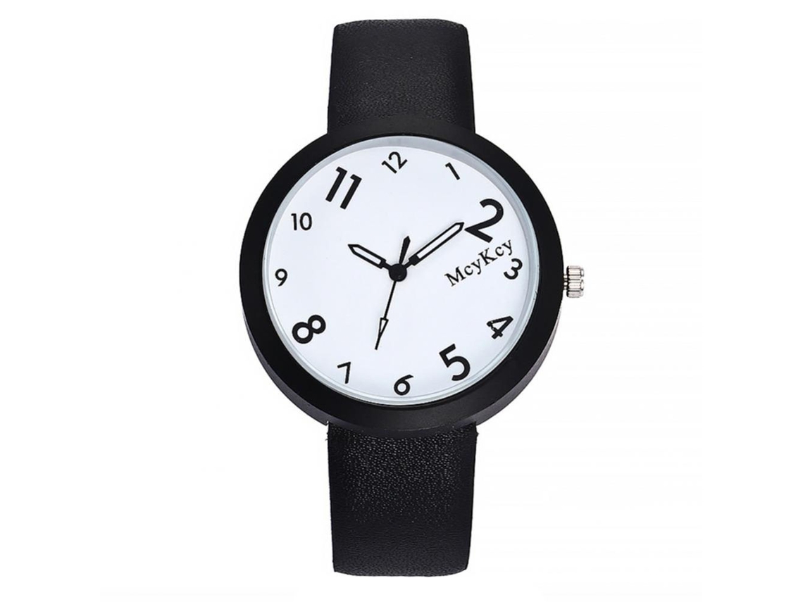 Reloj De Cuarzo De Aleación Con Dial Redondo Para Estudiantes Mcykcy (blanco)