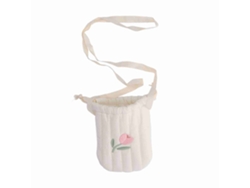 Monedero para bebé con cordón de cierre, mochila bandolera para niña con lindo patrón bordado, ideal para fotos de tulipanes.