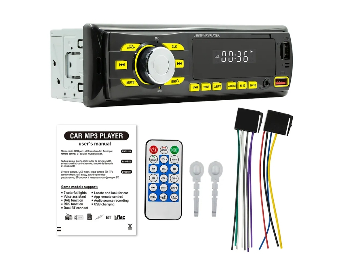 Radio Para Coche Swm D3102, Color Negro, Con Bluetooth, Usb, 45 W X 4