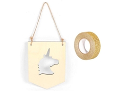 Suspensión YOUDOIT (Dorado - Madera - 20x15 cm)