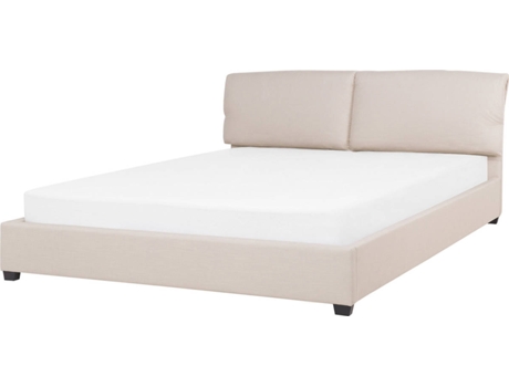 BELIANI Cama de matrimonio Belfort poliéster crema 191x212x100
