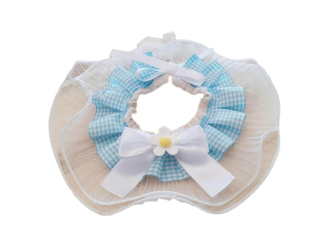 Collar de encaje para mascotas, bufanda para el cuello, collar para gato con flor pequeña, lindo colgante, collar ajustable, gatito, cachorro, C