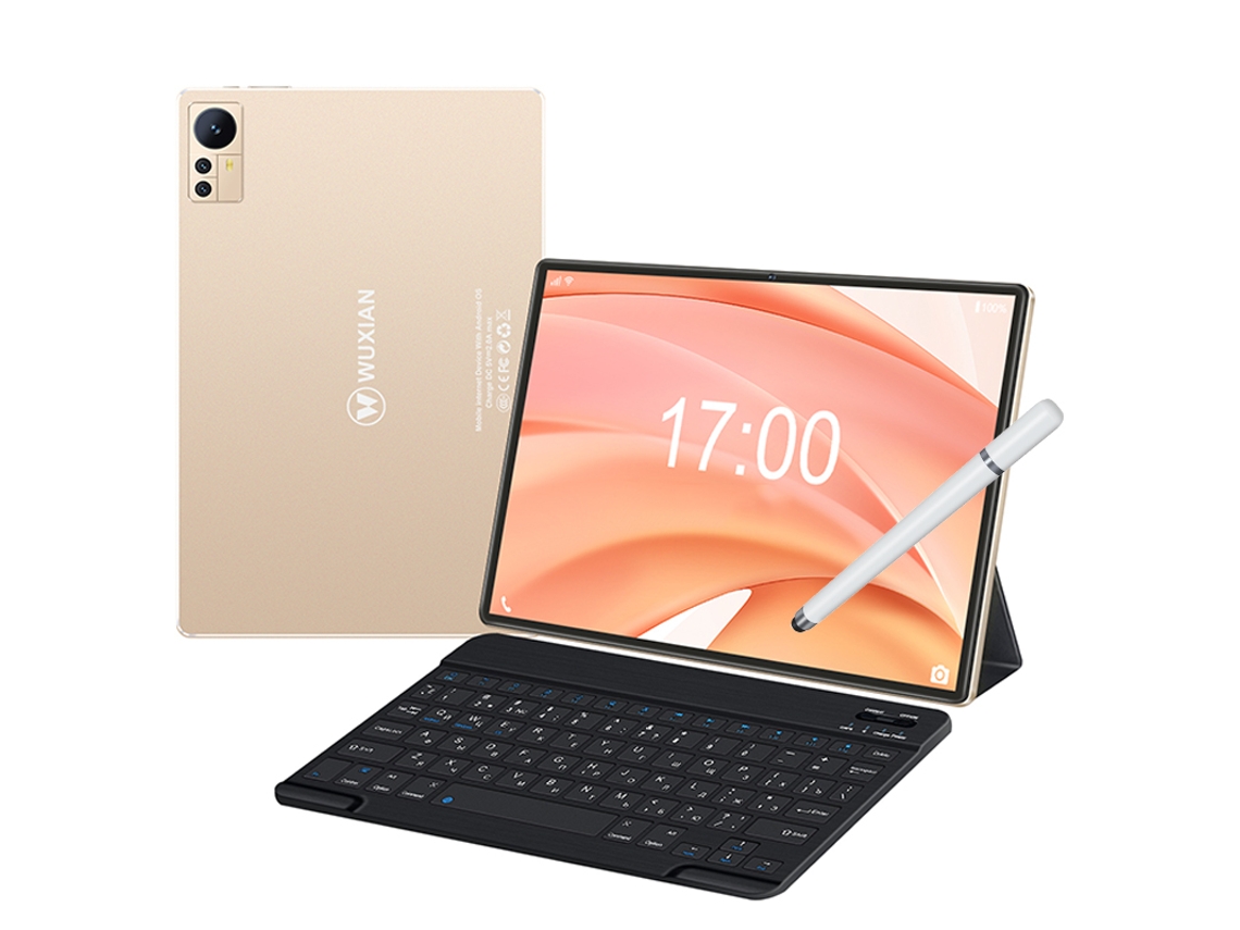 Tablet WUXIAN S39 Bluetooth Teclado Pluma Funda de Cuero 10.1'' 64Gb 4Gb Ram Wi-Fi4G Oro