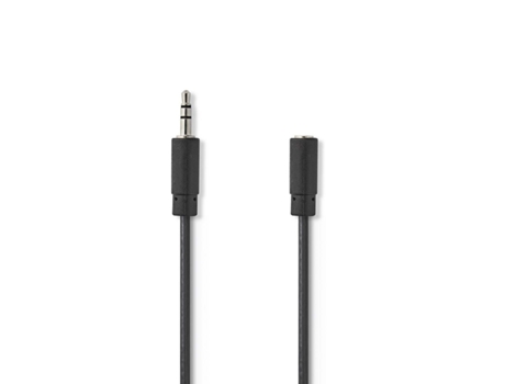 Cable de sonido estéreo Pasador de 3,5 mm Honra de 3,5 mm Níquel plateado 2,00 metros Ronda Negro Låda NEDIS