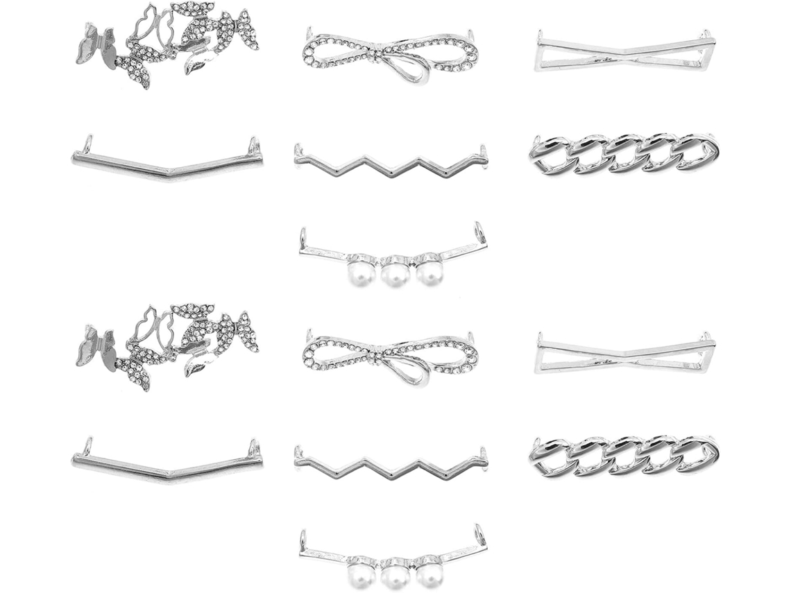 Pares De Hebillas De Aleación Para Cordones Con Cristales, Clips Decorativos Antideslizantes Para