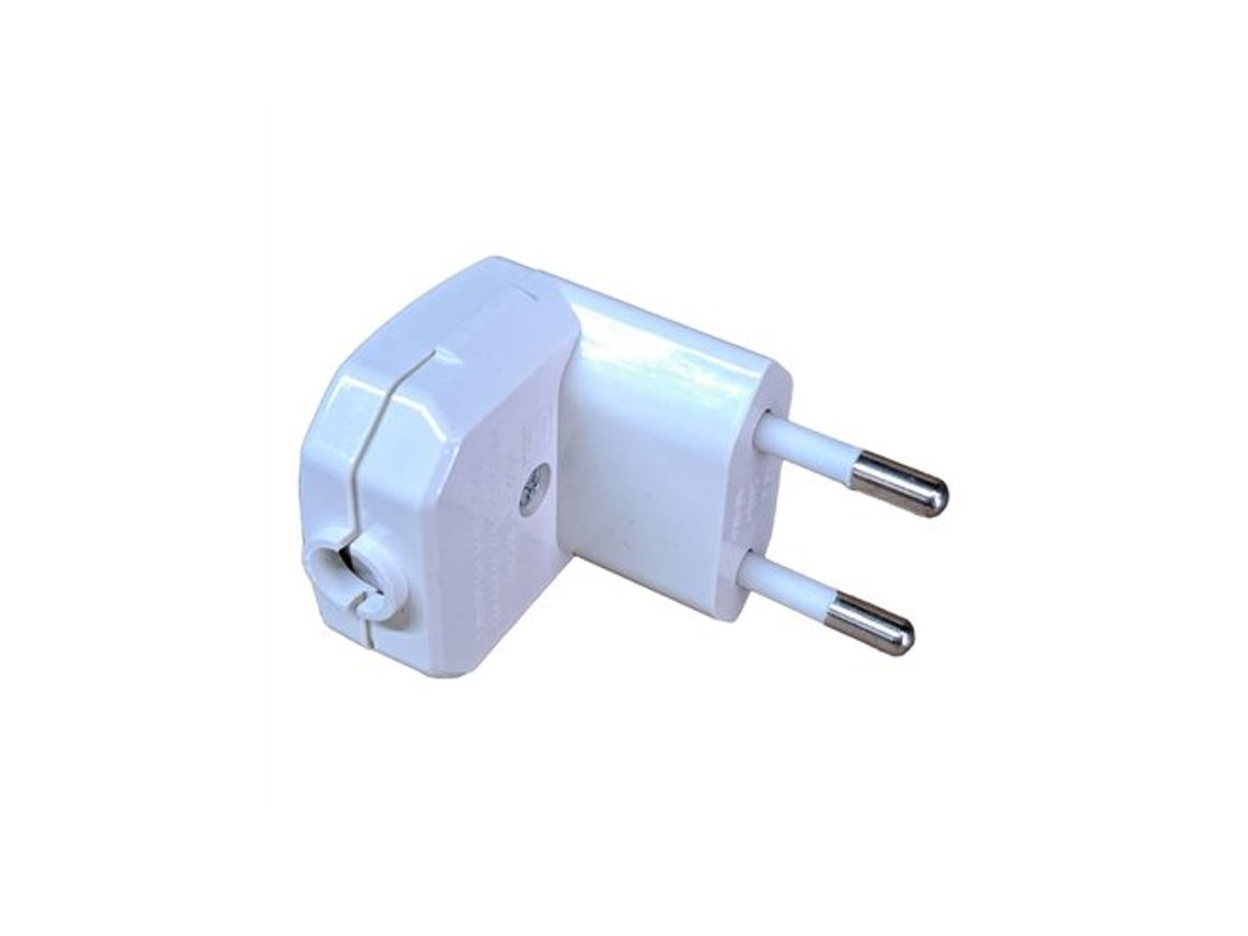 Clavija 2p 10 A 250 V Acodada 90° Blanco (retractilado)