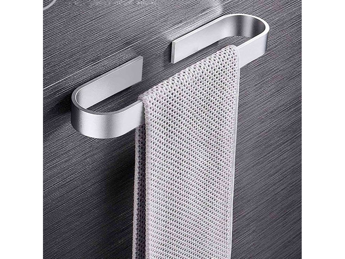Toallero Autoadhesivo De Aluminio 2025 Sin Orificio, Resistente A La Corrosión Para Baño Y Cocina (25 Cm)