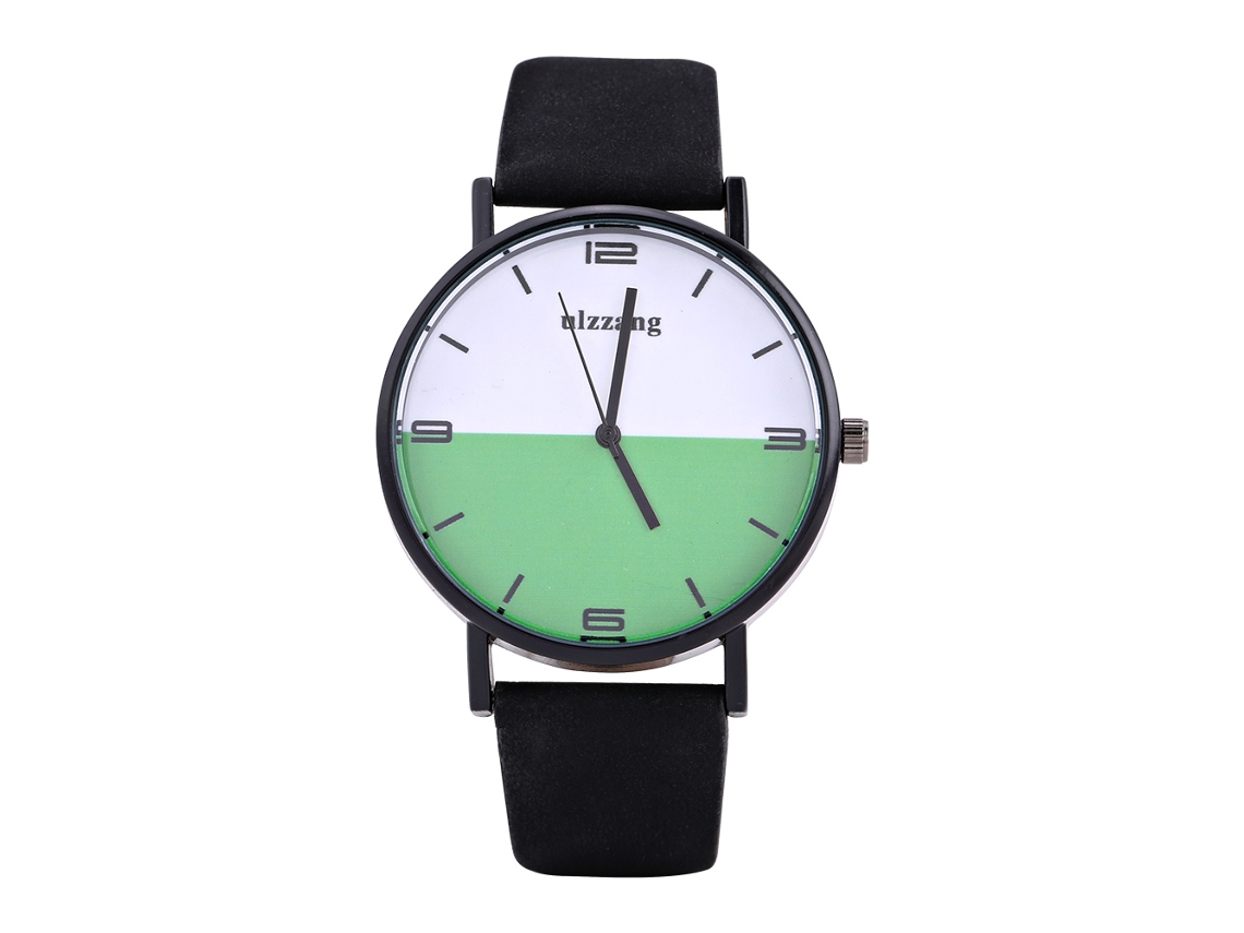 Reloj De Pulsera De Cuarzo Impermeable Para Hombre Con Correa De Cuero Sintético Blanco.