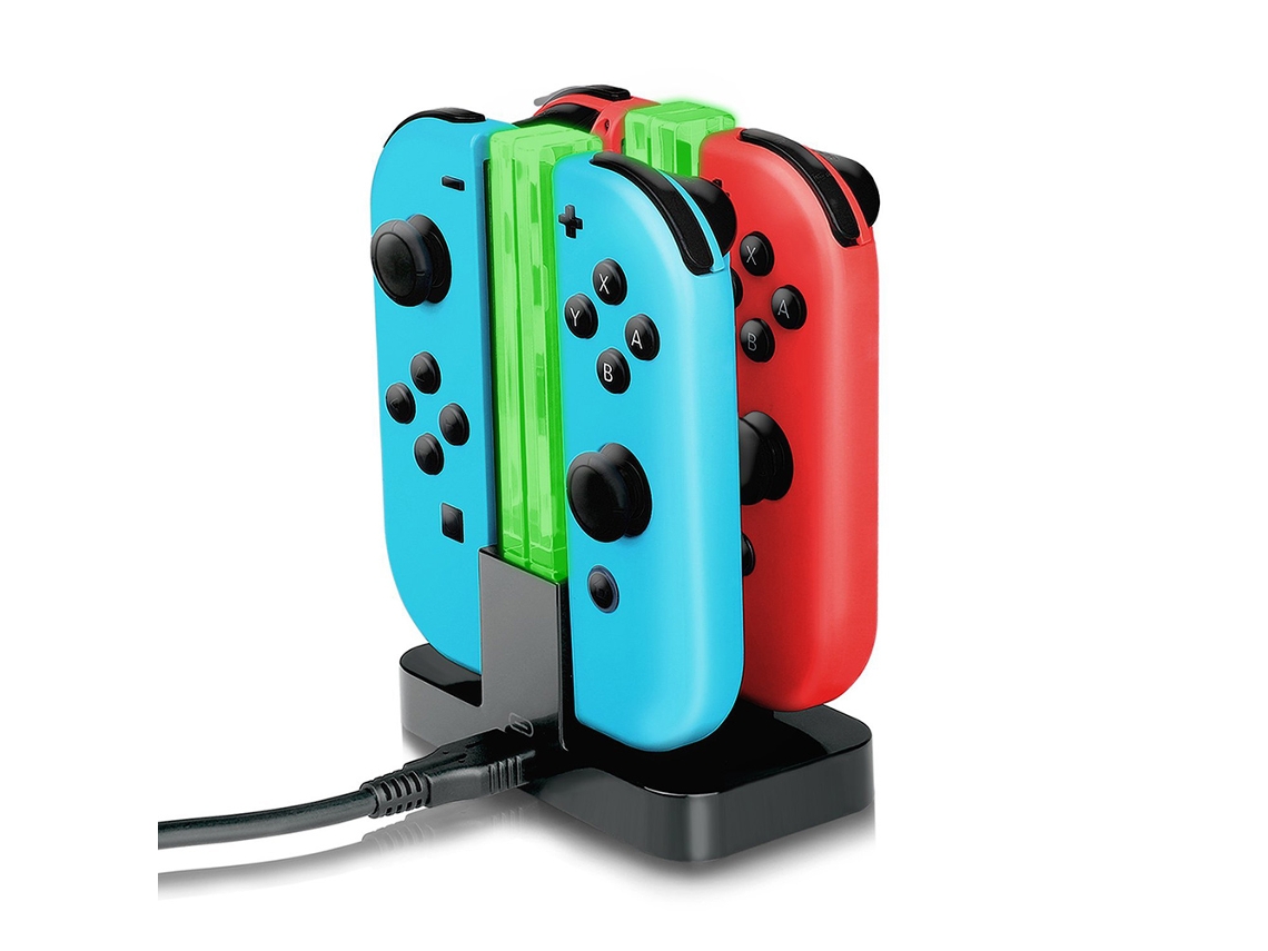 Base De Carga Para Controladores Switch (4 Puertos De Carga Coloridos, Carga Simultánea)