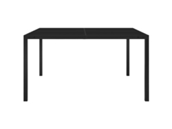 Mesa de jardín LOVELY HOME de acero y vidrio en color negro (130 x 130 x 72 cm)