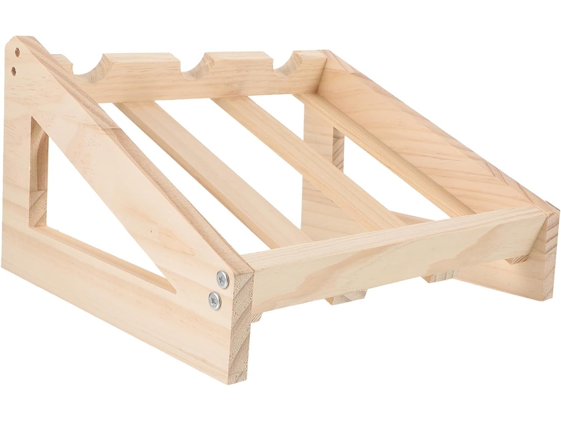 Botellero De Madera Natural, Resistente Soporte Para 3 Botellas, Estante Compacto Sala De Estar Y