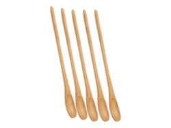 Juego De 5 Cucharas De Madera Ligeras Con Mangos Largos Para Café, Té, Azúcar Y Para Mezclar.