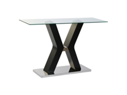 Consola Cristal Templado Mdf Negro 120x40x76cm