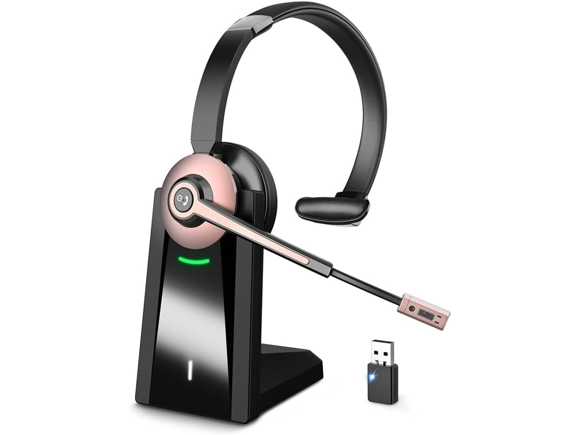 Auriculares Inalámbricos Bluetooth Con Micrófono Con Cancelación De Ruido Y Llave Usb Para Uso En La Oficina O El Hogar.