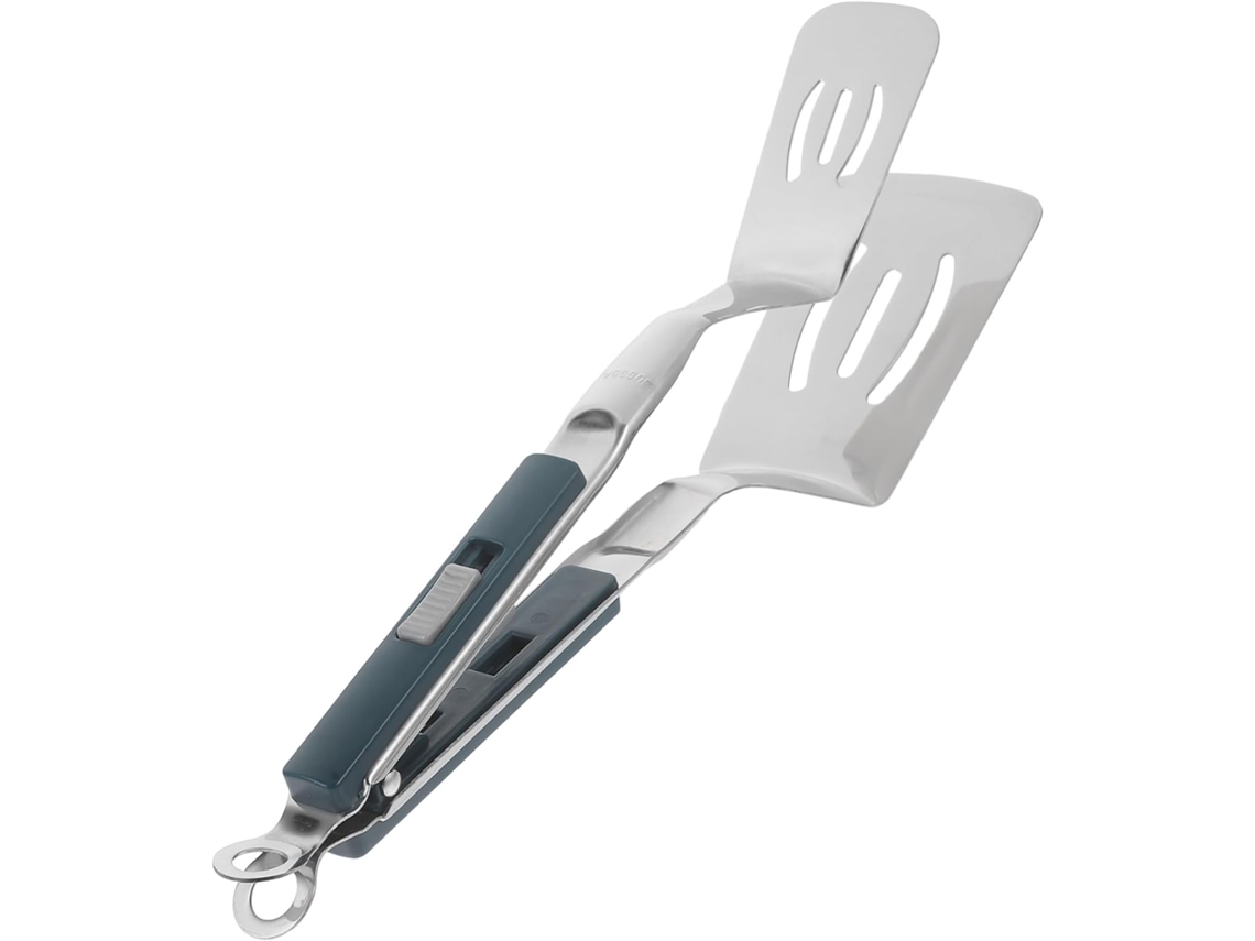 Espátula De Cocina Multifuncional De Acero Inoxidable Con Pinzas Antiadherentes.