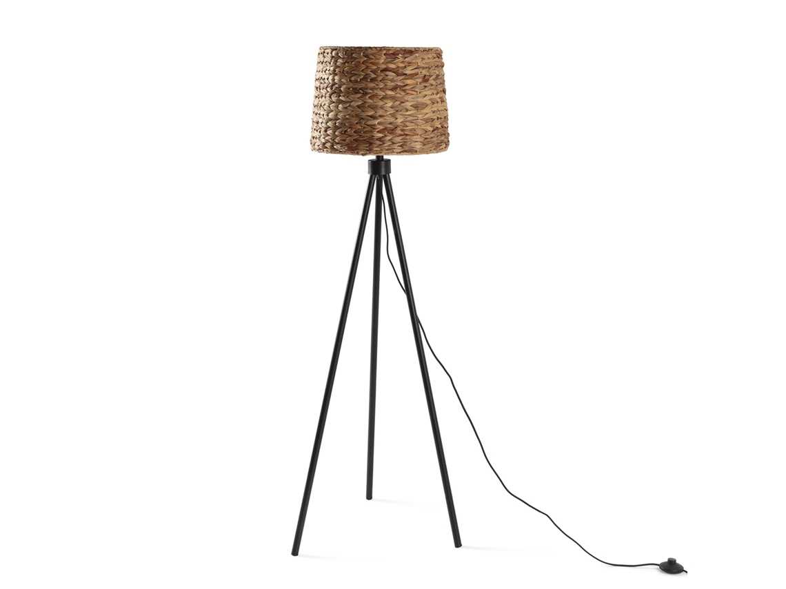 Lámpara de pie Kiomi de alga marina y metal, altura 144 cm