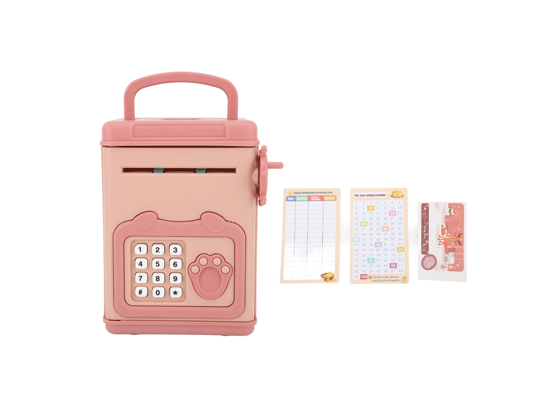 Hucha Portátil Automática Para Niños Con Código De 4 Dígitos Y Múltiples Funciones.