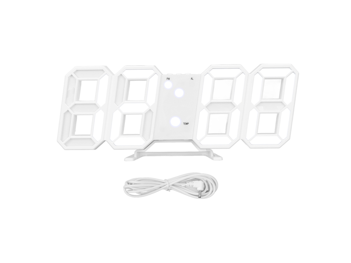 2026-reloj Despertador Digital Led 3d Con Luz Nocturna Y Temperatura De Mesa Pared Blanco Decoración Hogar Dormitorio