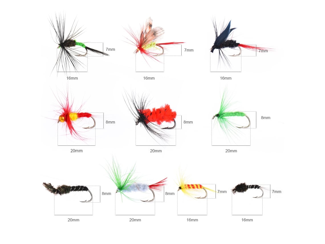 2026rebe-kit De Moscas Para Pesca Con Mosca 20/100pcs Mosquitos Artificiales Variedad Con Caja De Mosquitos Accesorios De Pesca