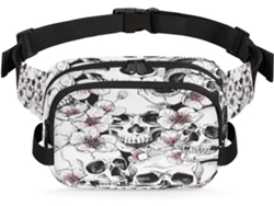Riñonera Estampado Floral Calaveras Para Mujeres Hombres Niñas Niños Riñonera Correr Practicar Deportes Hac