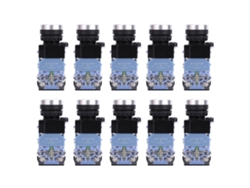 10 Interruptores De Cabeza Plana Autoblocantes Bem38-11ds Con Luz Amarilla, Ac/dc 24v, 1 Encendido, 1 Apagado
