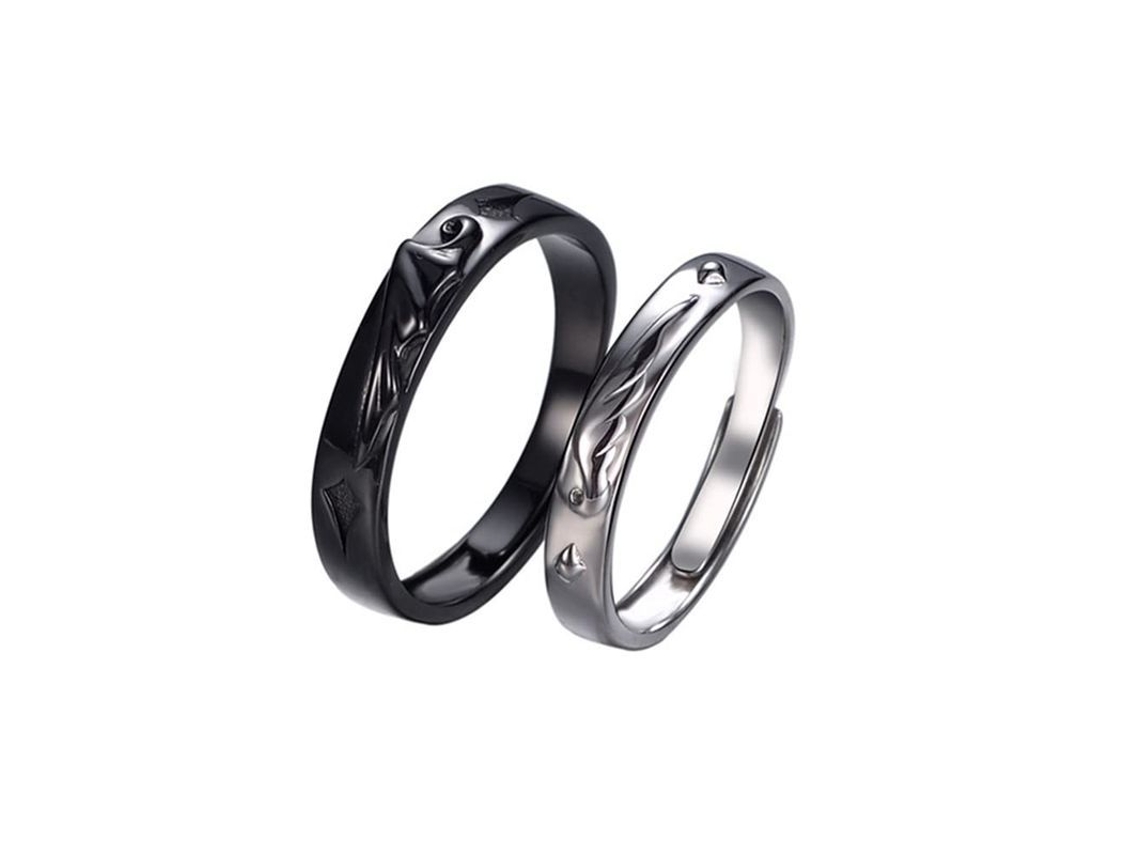 2026-47620-anillos De Pareja De Plata 925 Linjou Alas De Ángel Y Demonio Ajustables Para Mujeres Y Hombres