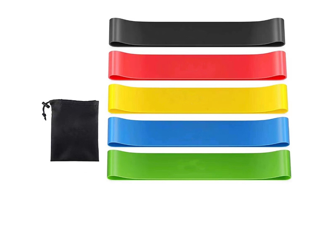 Bandas de resistencia, bandas de ejercicio fitness, 5 niveles de resistencia diferentes - Estuche incluido (Multicolor, Juego de 5)